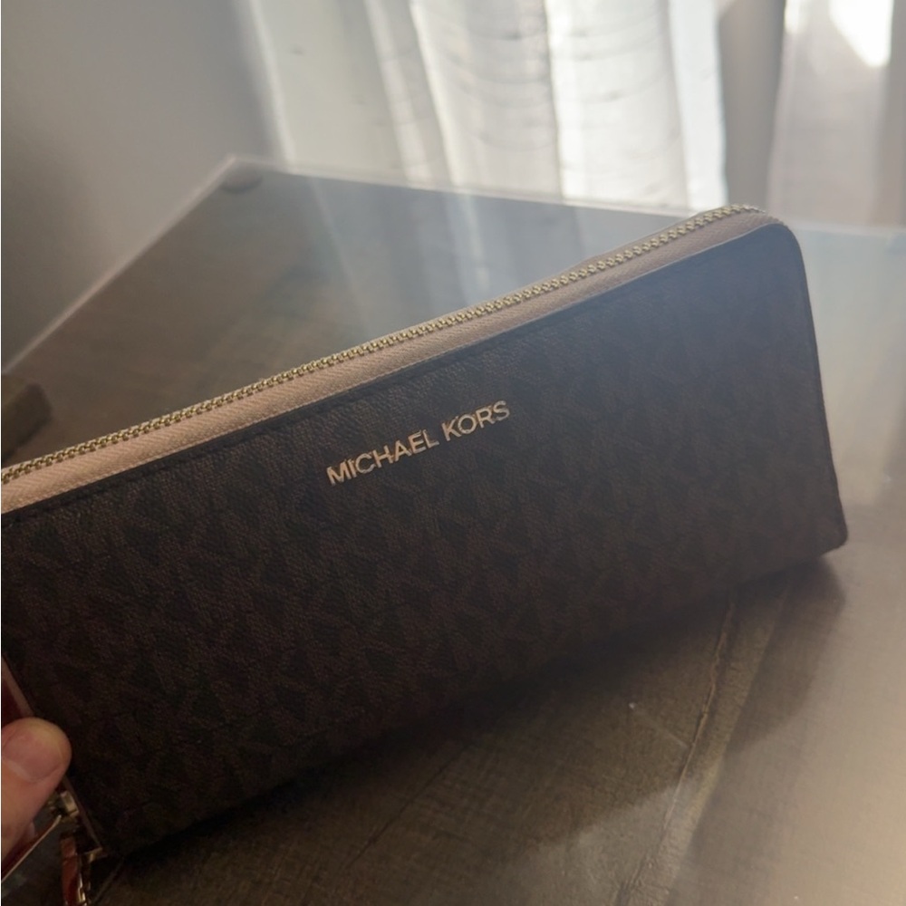 Michael Kors Dark Brown Zip-Around Wallet